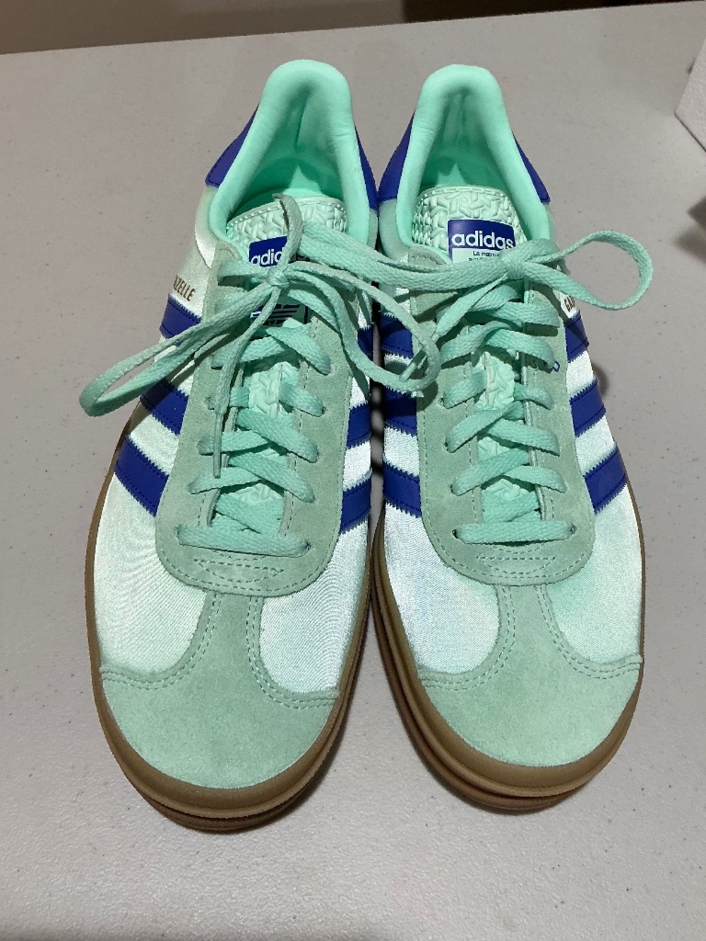 Adidas Gazelle Bold platform satin/ suede sneakers